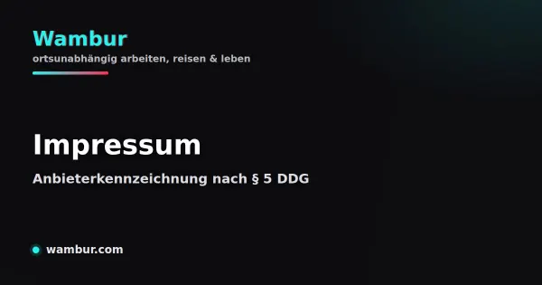 Vorschaubild: Impressum. Anbieterkennzeichnung nach § 5 DDG