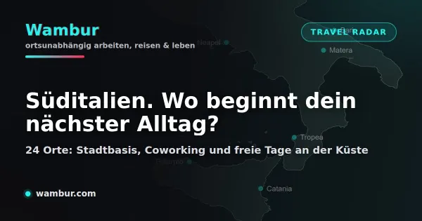 Vorschaubild: Süditalien. Stadtbasis, Coworking und Küste in Süditalien und Sizilien entdecken